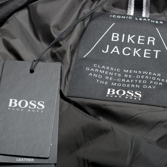 Hugo Boss Men's "Nadilo" 100% Leather Biker Jacket - Picture 6 of 7